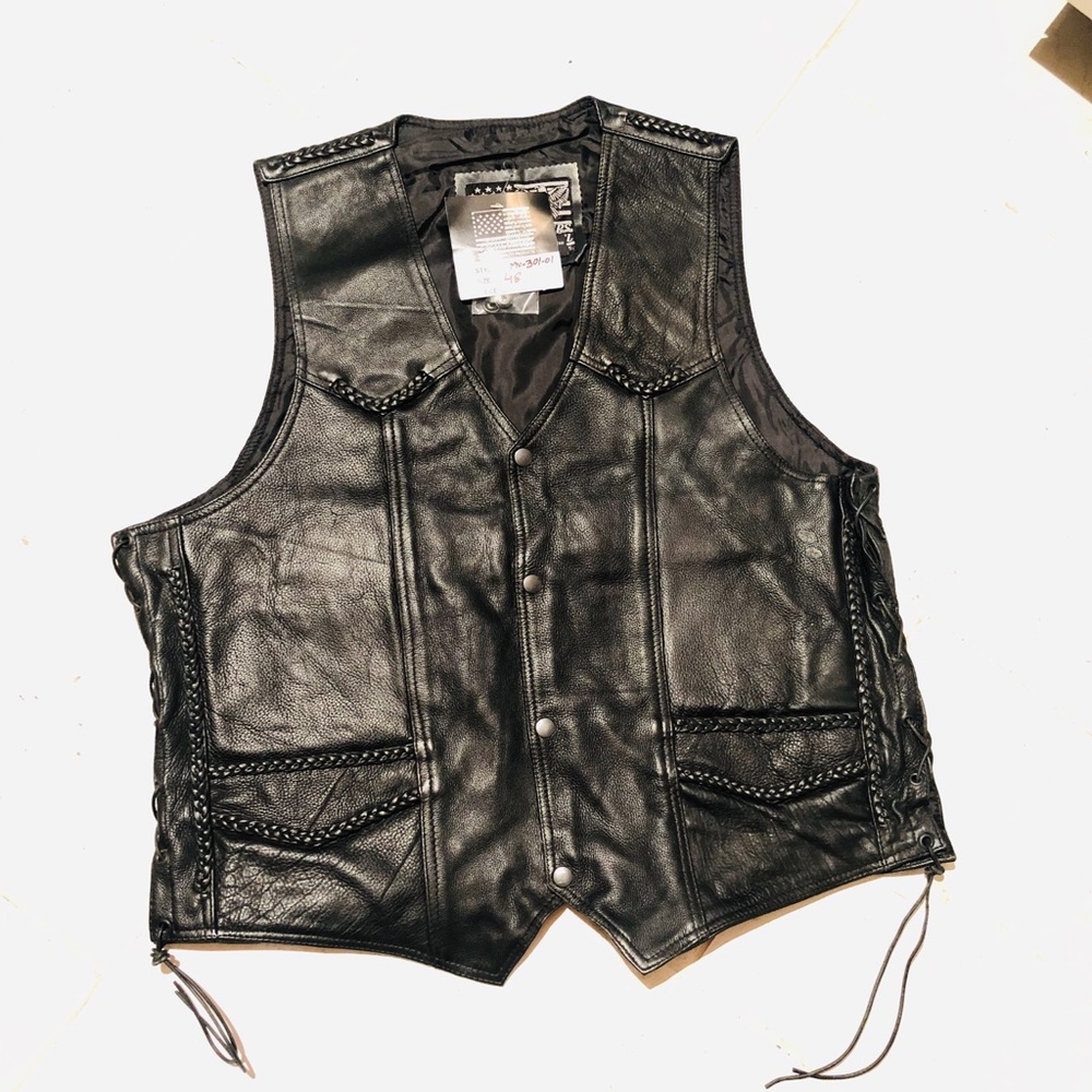 GENUINE LEATHER BIKER VEST